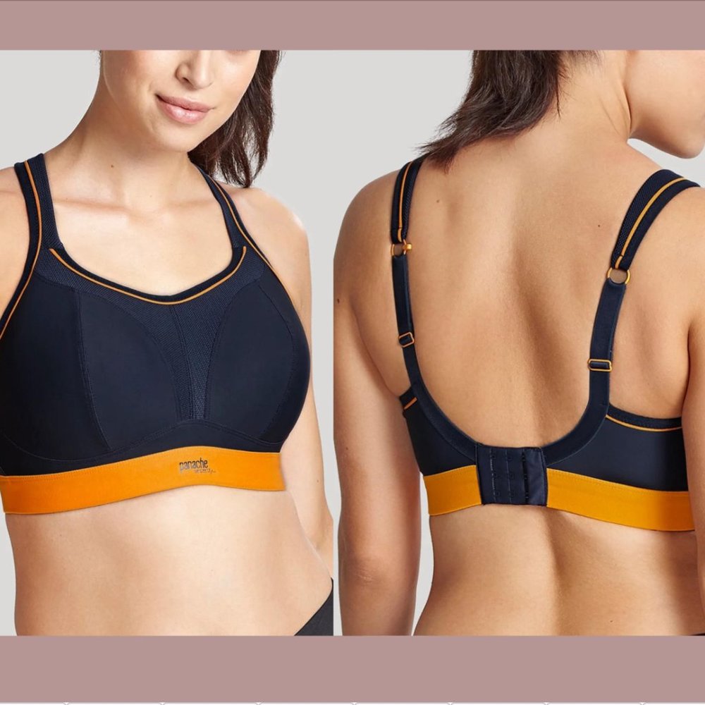 NWT $68 Panache [‎ 30GG ] Convertible Wireless Sports Bra in Blue #5205